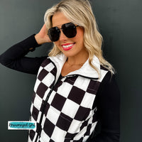 Checker & Western Puffer Vest- Blakeley