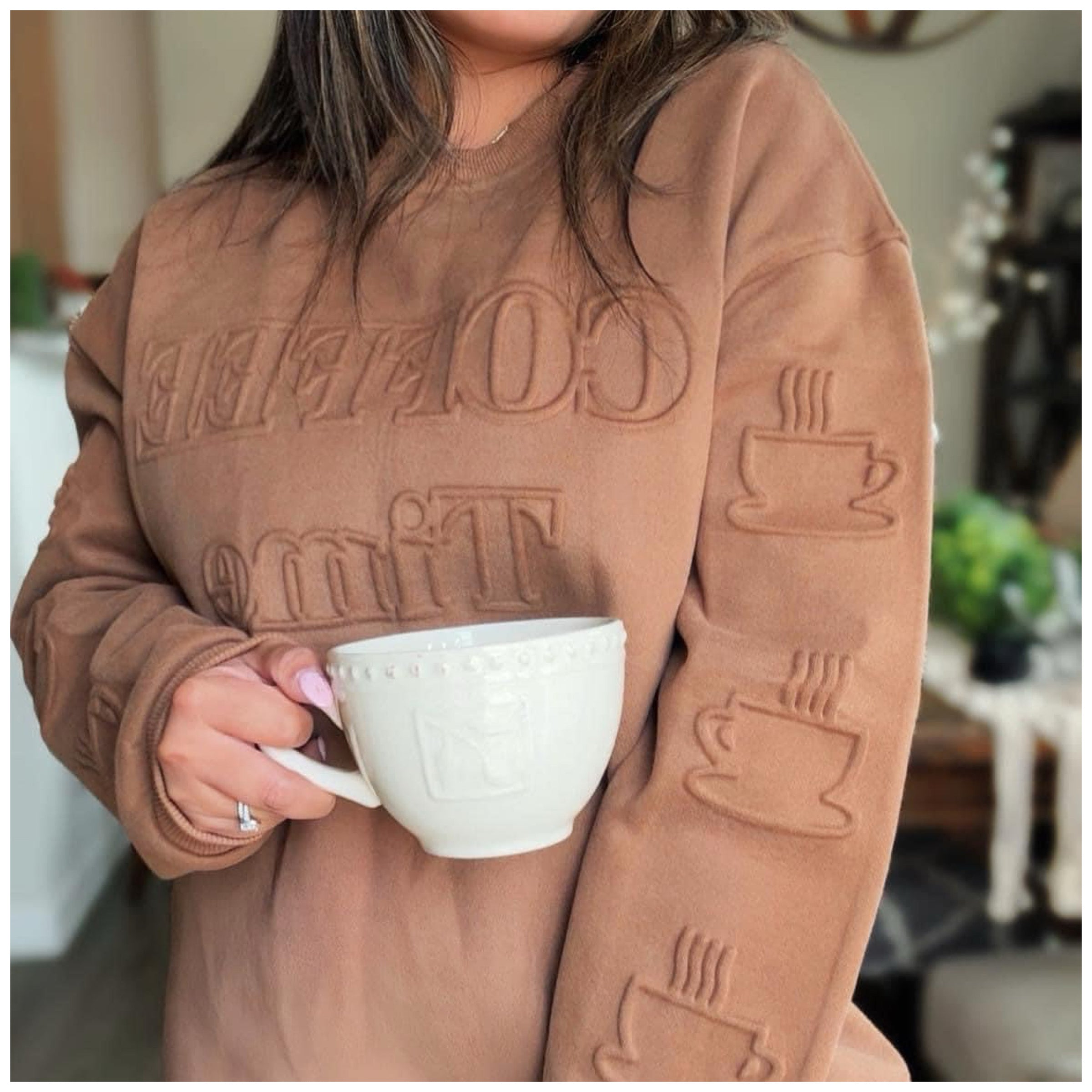 Embossed Coffee Sweatshirt