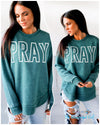 Pray Avery Jade Vintage Wash Fleece Sweatshirt | TheBrownEyedGirl Boutique