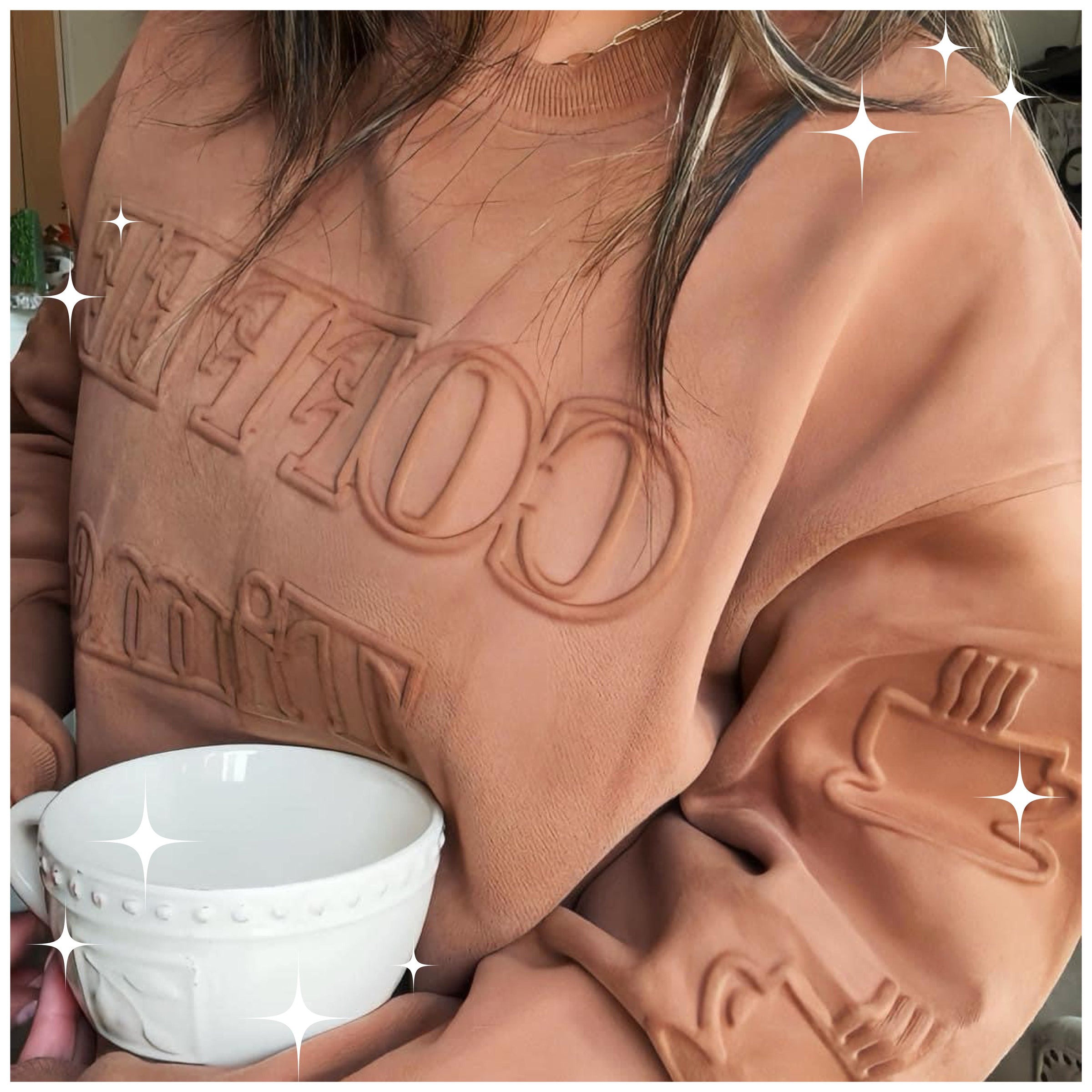 Embossed Coffee Sweatshirt