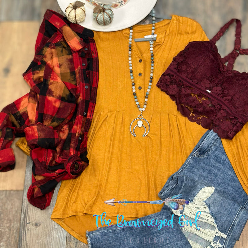 Pumpkin Spice Rebecca Long Sleeve Tunic | TheBrownEyedGirl Boutique