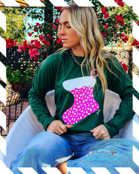 Spotted Stocking Christmas Tee | TheBrownEyedGirl Boutique