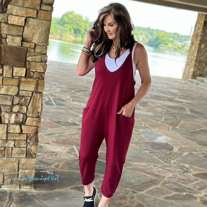 Burgundy Becky Romper