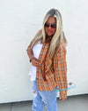Copy of Vivi Flannel Plaid Button Down Hoodie Long Sleeve Top | TheBrownEyedGirl Boutique