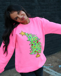 Cindy Lou Who Christmas Tree  Casual Sweatshirt/Tee Hot Pink | TheBrownEyedGirl Boutique