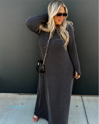 Hold That Thought Ribbed Maxi Black | TheBrownEyedGirl Boutique
