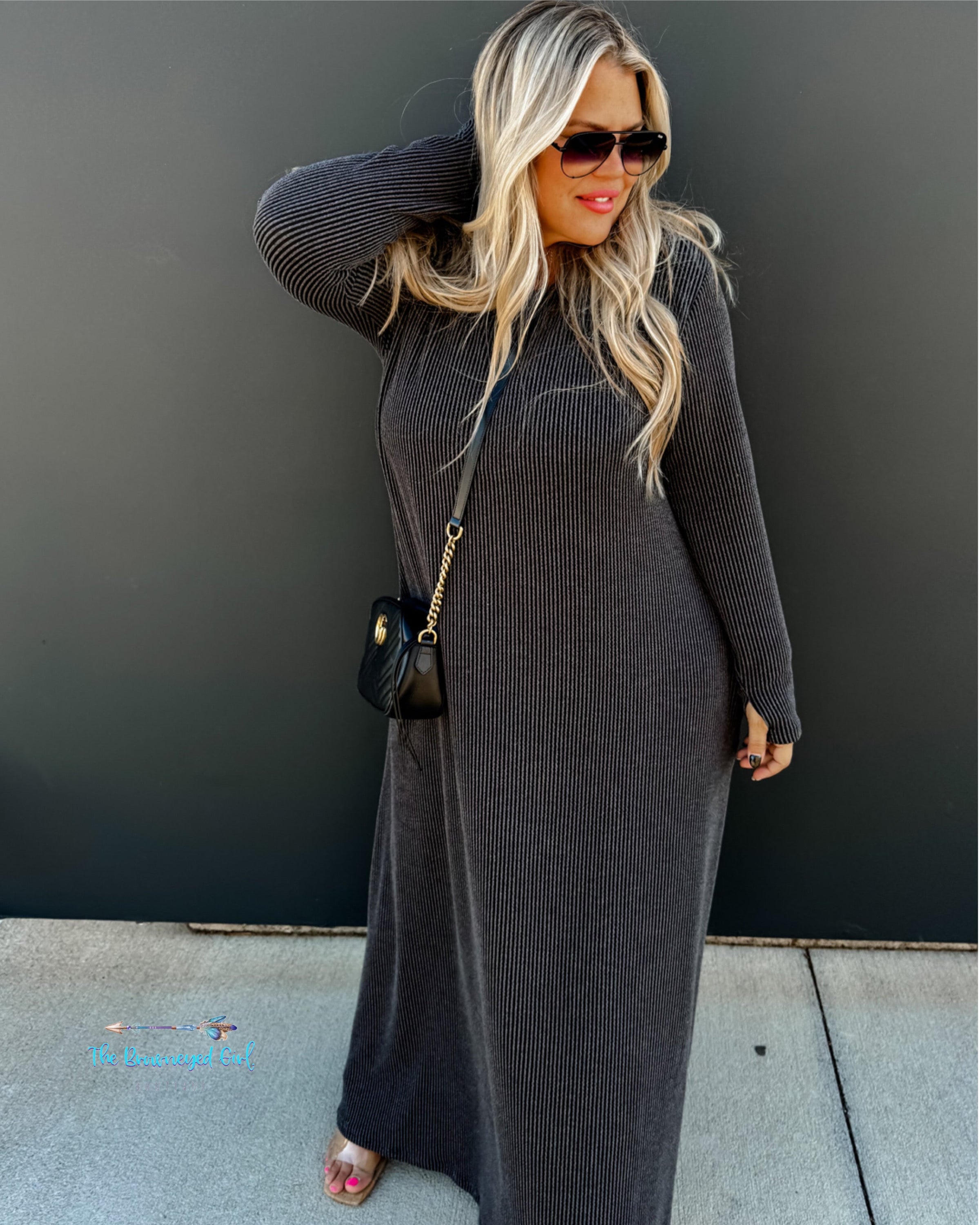 Hold That Thought Ribbed Maxi Black | TheBrownEyedGirl Boutique