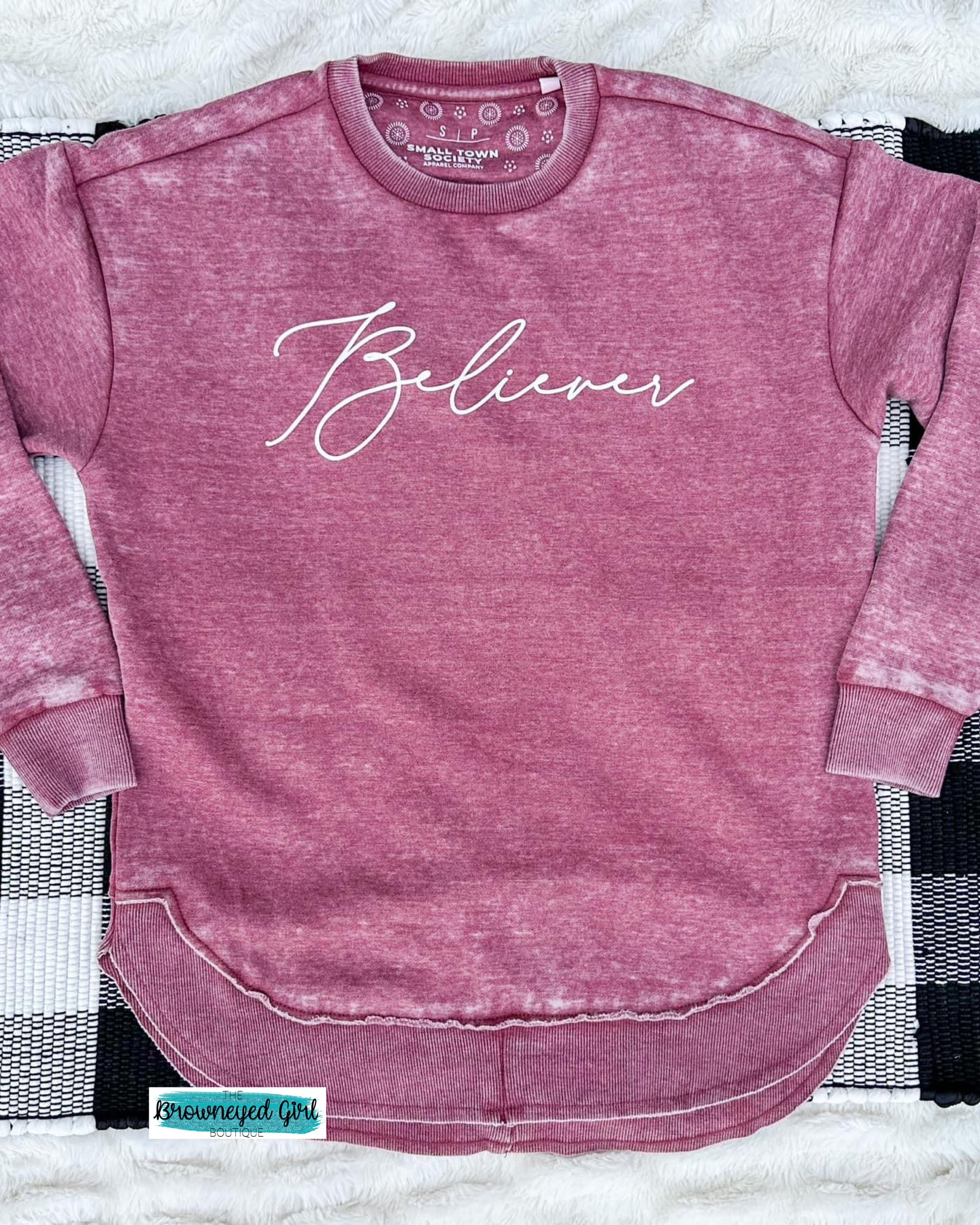 Believer Avery Crimson Vintage Fleece | TheBrownEyedGirl Boutique