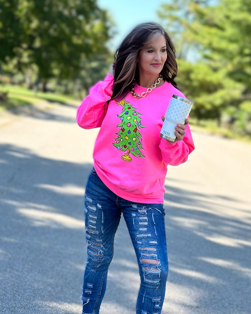 Cindy Lou Whoo Christmas Tree  Casual Sweatshirt | TheBrownEyedGirl Boutique