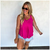 Woman Wearing Fushia Kingsley Tank