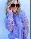 Nora Lavender And Lace Sweater | TheBrownEyedGirl Boutique