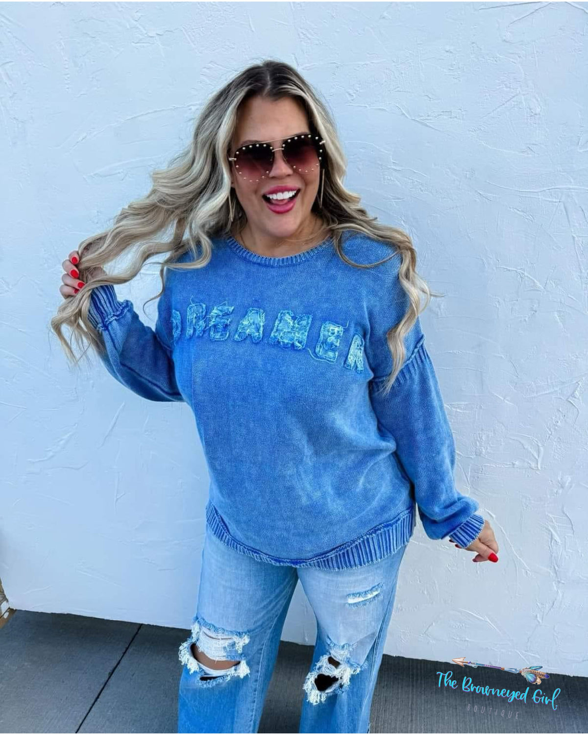 Dreamer Washed Sweater | TheBrownEyedGirl Boutique