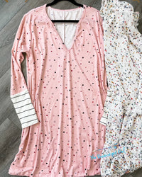Camryn Heart Pink Heart Pj's Pajama Dress | TheBrownEyedGirl Boutique