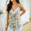 Sage Floral Lace Tank Top Shirley and Stone | TheBrownEyedGirl Boutique