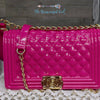 Hot Pink Quilted Jelly Bag Large | TheBrownEyedGirl Boutique