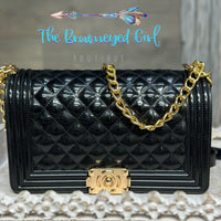 Black Jelly Bag Quilted  Large | TheBrownEyedGirl Boutique
