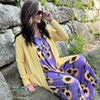 Sunflower Baggy Loose Fit Jumper Purple  Paired With Lola Cardigan| TheBrownEyedGirl Boutique