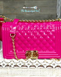Hot Pink Quilted Jelly Bag Large | TheBrownEyedGirl Boutique