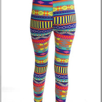 Multi Color Tribal Print Legging - TheBrownEyedGirl Boutique