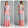 Color Block Pink & Grey Maxi dress - TheBrownEyedGirl Boutique