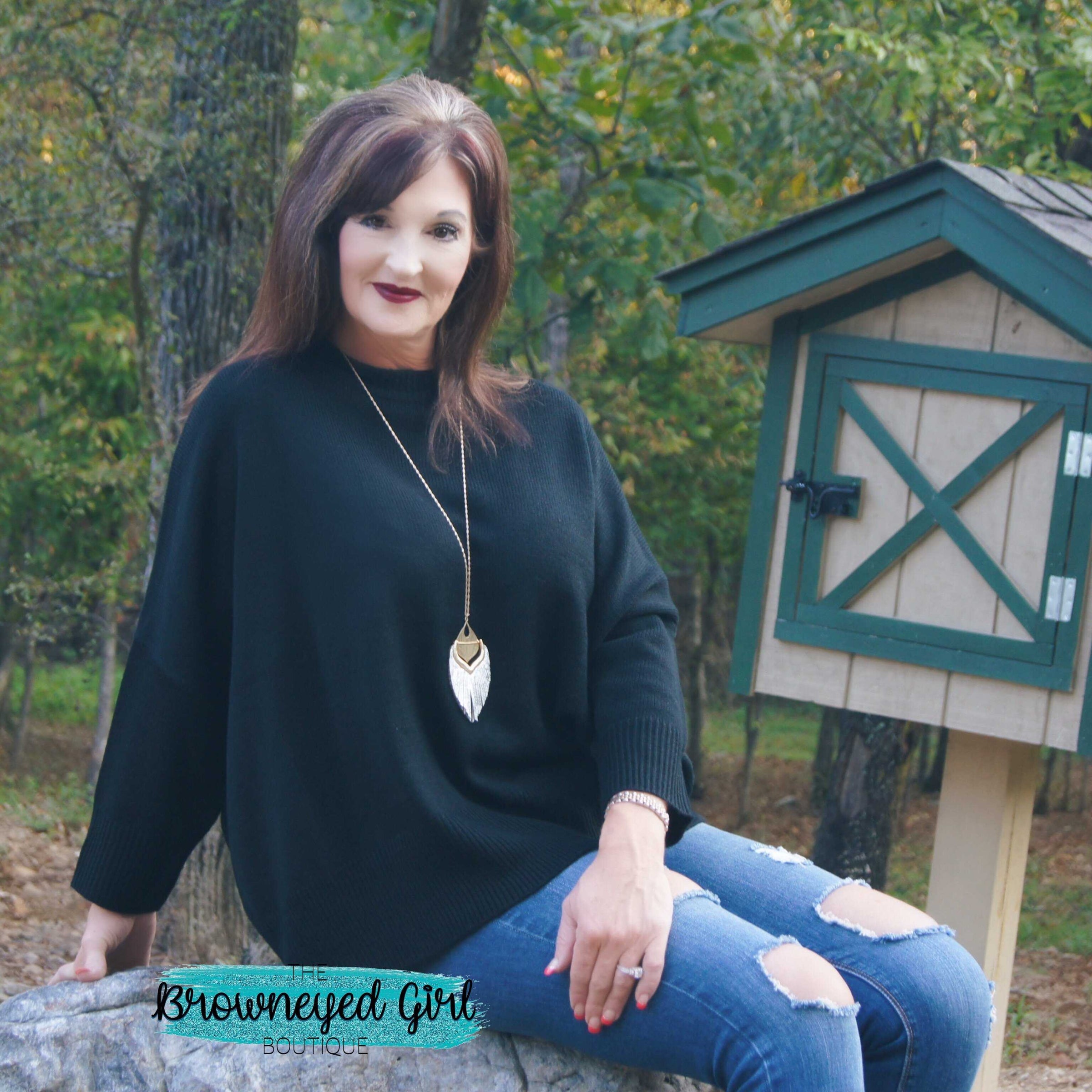 Believe In You Dolman Batwing Sweater - TheBrownEyedGirl Boutique