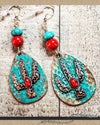 Copy of Southwestern Turquoise Cactus Earrings - TheBrownEyedGirl Boutique