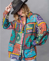 Kinsley Multi Color Boho Mixed Print Blouse - TheBrownEyedGirl Boutique