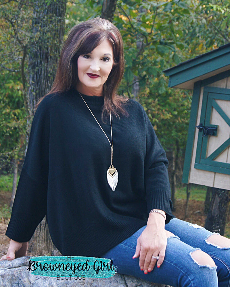 Believe In You Dolman Batwing Sweater - TheBrownEyedGirl Boutique