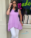 Women Wearing  A Lavender  Asymmetrical  Tunic Tank Top These Fit True To Size And Bestsellers