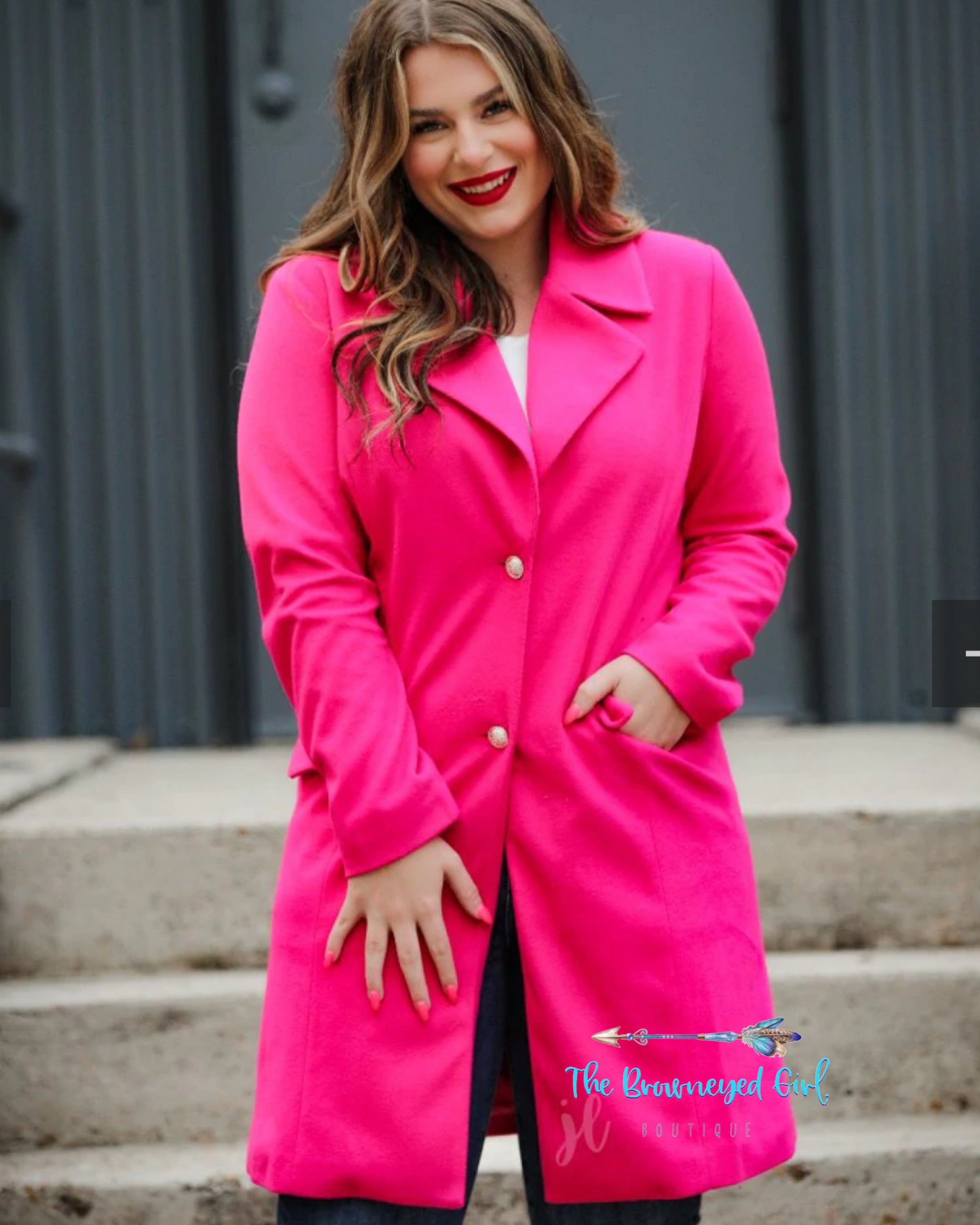 Fashion Week Hot Pink Coat