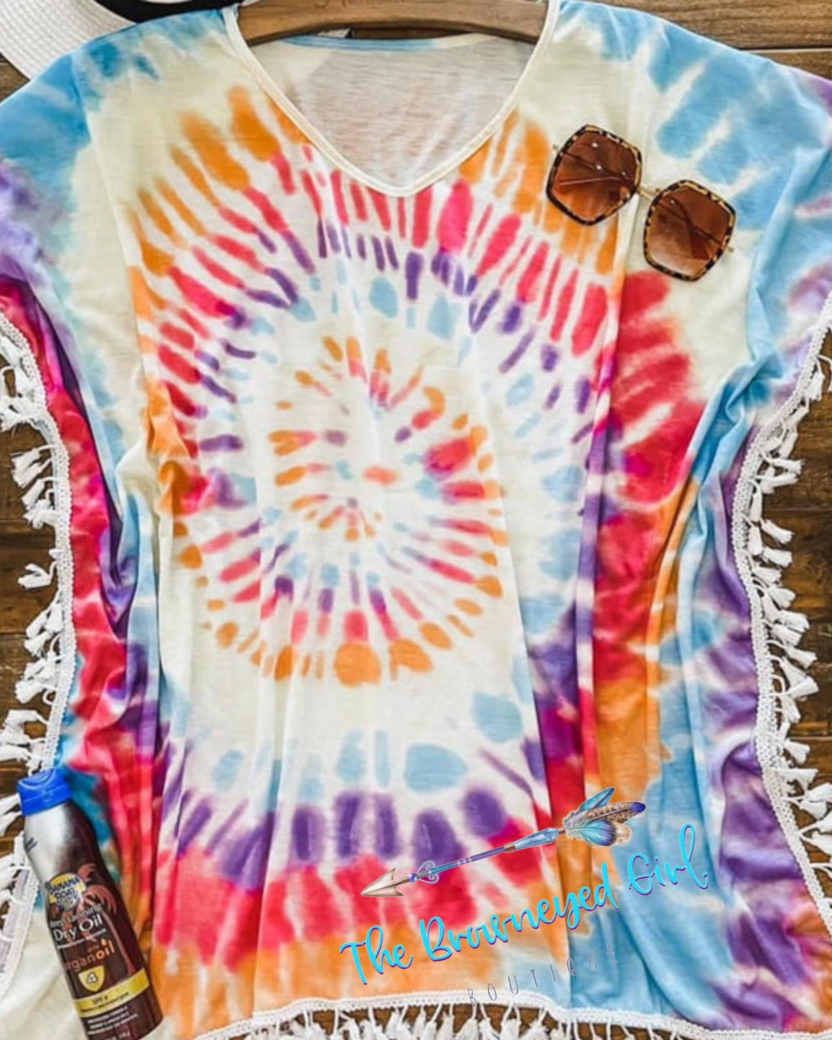 Tie Dye Swim Cover Up Women's | TheBrownEyedGirl Boutique