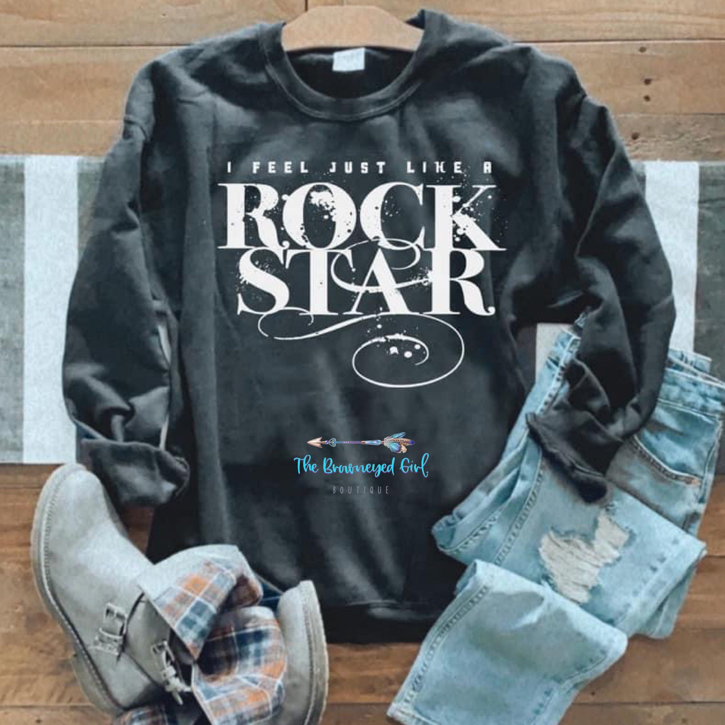 Rock Star Vintage Inspired Graphic Sweat Shirt