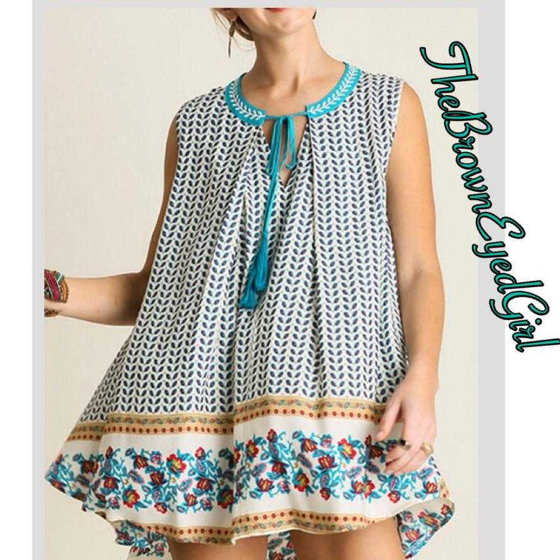 Lexi mixed print Flare Bottom Swing Tunic - TheBrownEyedGirl Boutique