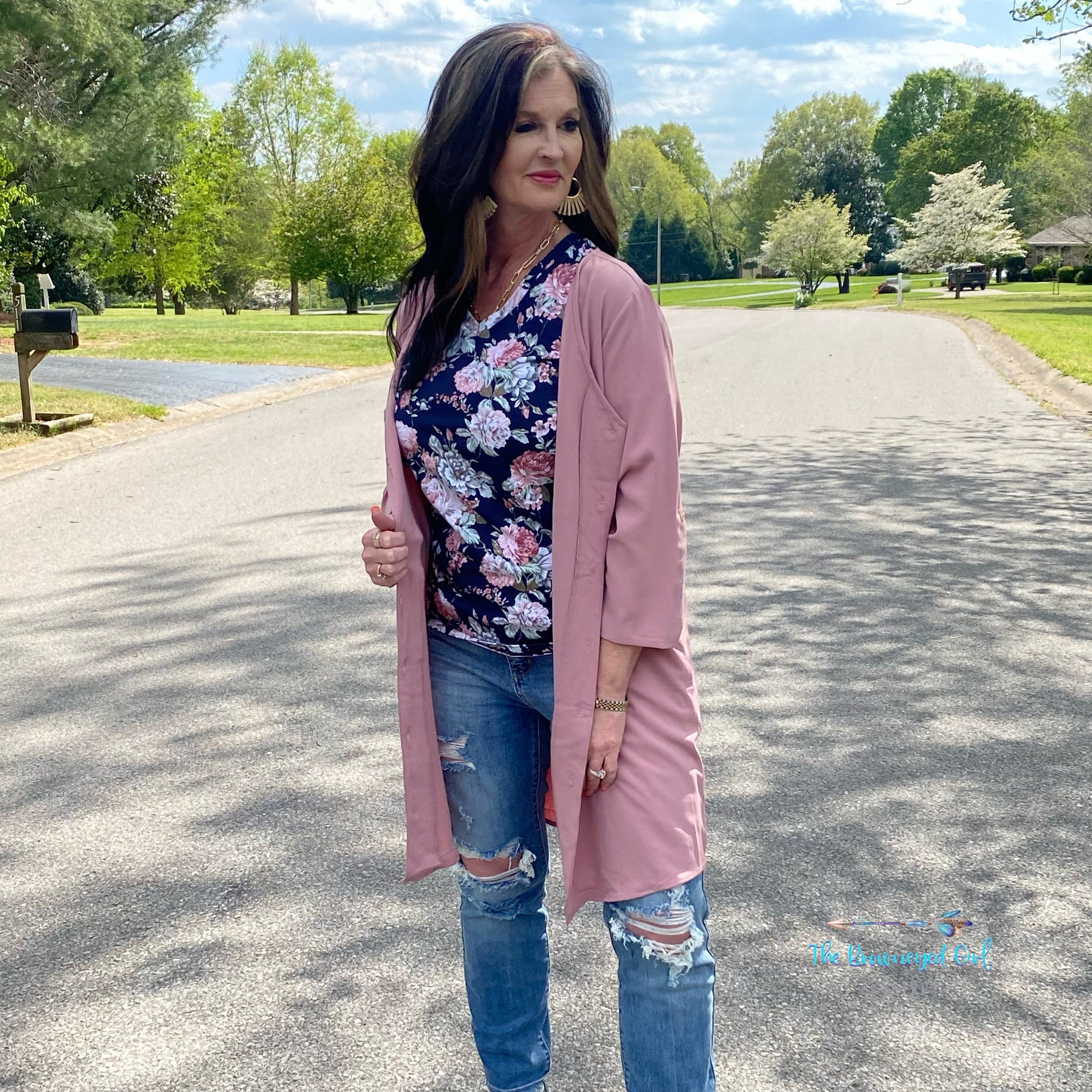 Blushing Mauve Duster Cardigan - Main Image