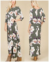 Fall Olive You Floral Maxi Dress - TheBrownEyedGirl Boutique