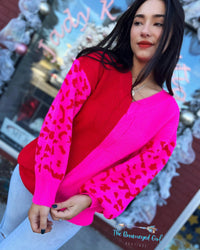 Holly Leopard Valentine's Sweater | TheBrownEyedGirl Boutique