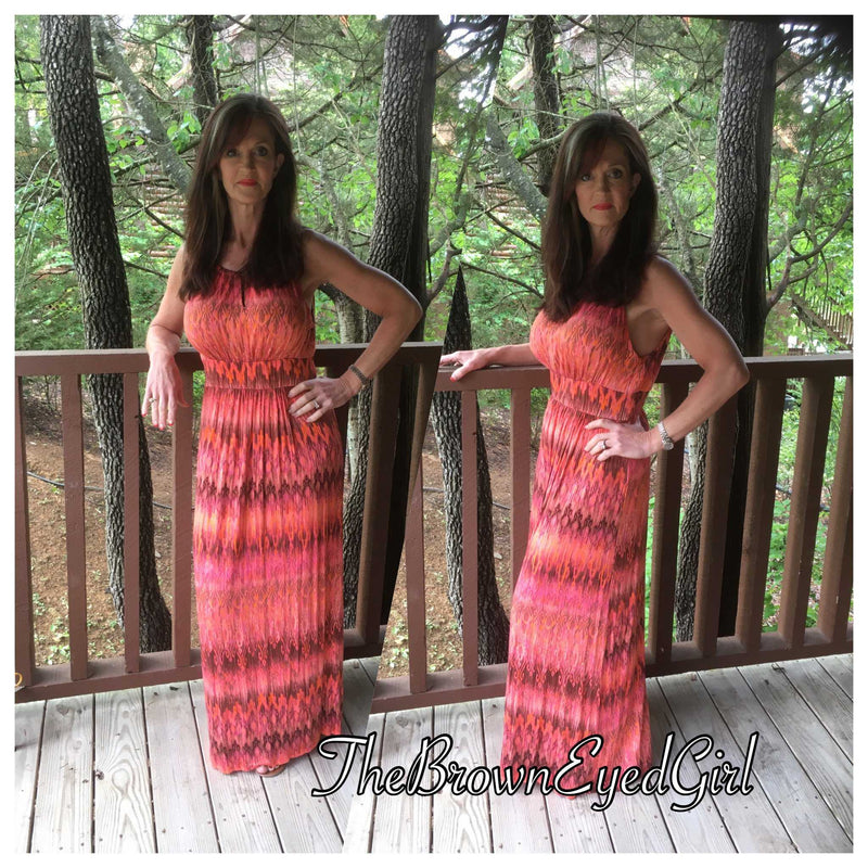 Caribbean Coral Best Sell Maxi Key Hole Accent - TheBrownEyedGirl Boutique
