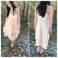 Peaches & Lace Handkerchief Dress - TheBrownEyedGirl Boutique
