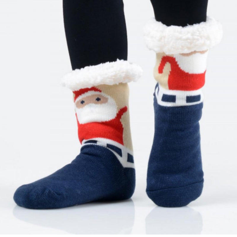 Jingle Time Cozy Sherpa Anti -Slip Socks - TheBrownEyedGirl Boutique