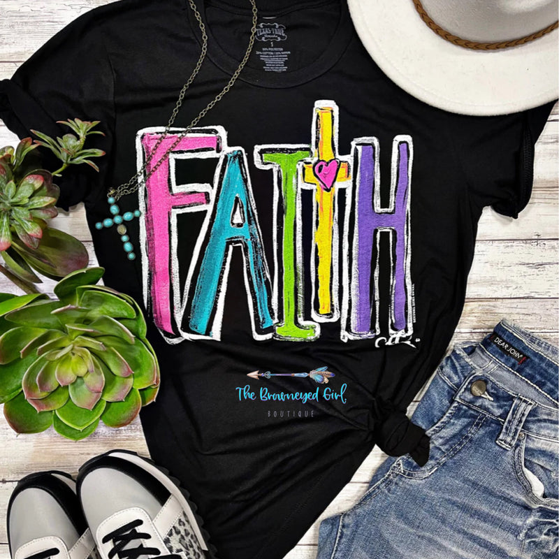 Faith Short Sleeve Tee | TheBrownEyedGirl Boutique
