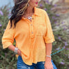 Mandy Don't Hold Back Apricot Mineral Washed Henley | TheBrownEyedGirl Boutique