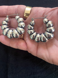 Pewter Shrimp Earrings Hoops | TheBrownEyedGirl Boutique