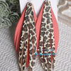 Layered Hand Made Leopard Leather Earrings