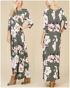 Fall Olive You Floral Maxi Dress - TheBrownEyedGirl Boutique