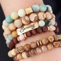 Natural Stone Religious Inspiration Stretch Bracelets - TheBrownEyedGirl Boutique