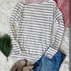 Stripe Ivory/Charcoal Brushed Knit One Shoulder Sweater - TheBrownEyedGirl Boutique