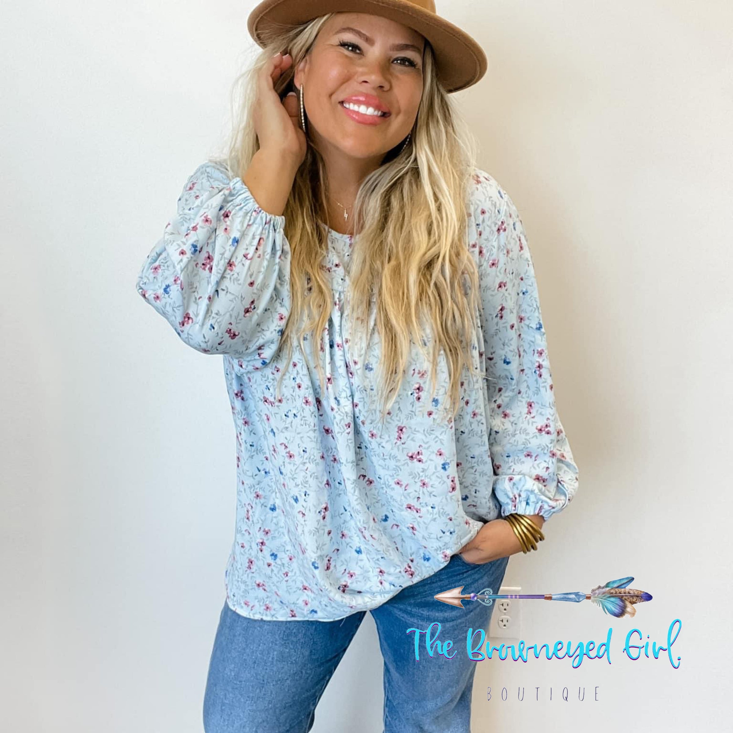 Mandy Floral Peasant Top | TheBrownEyedGirl Boutique