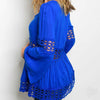 Royal Blue Peplum Crochet Top - TheBrownEyedGirl Boutique