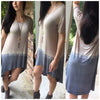 Mocha & Chambray Ombre' Hi Low Dress tunic - TheBrownEyedGirl Boutique