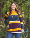 FallIng Hard For Autum Striped Brushed Knit Tunic - TheBrownEyedGirl Boutique